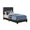 Monarch Specialties Bed, Twin Size, Platform, Bedroom, Frame, Upholstered, Pu Leather Look, Wood Legs, Brown I 5910T - alternate 1